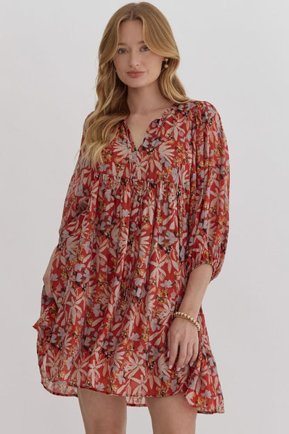 Fall Floral Dress