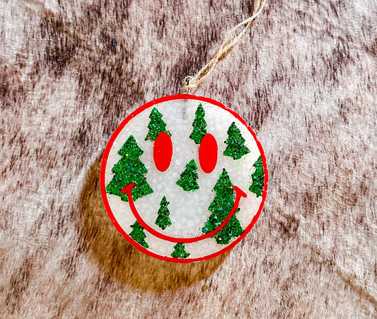 Christmas Tree Smiley Face Freshie